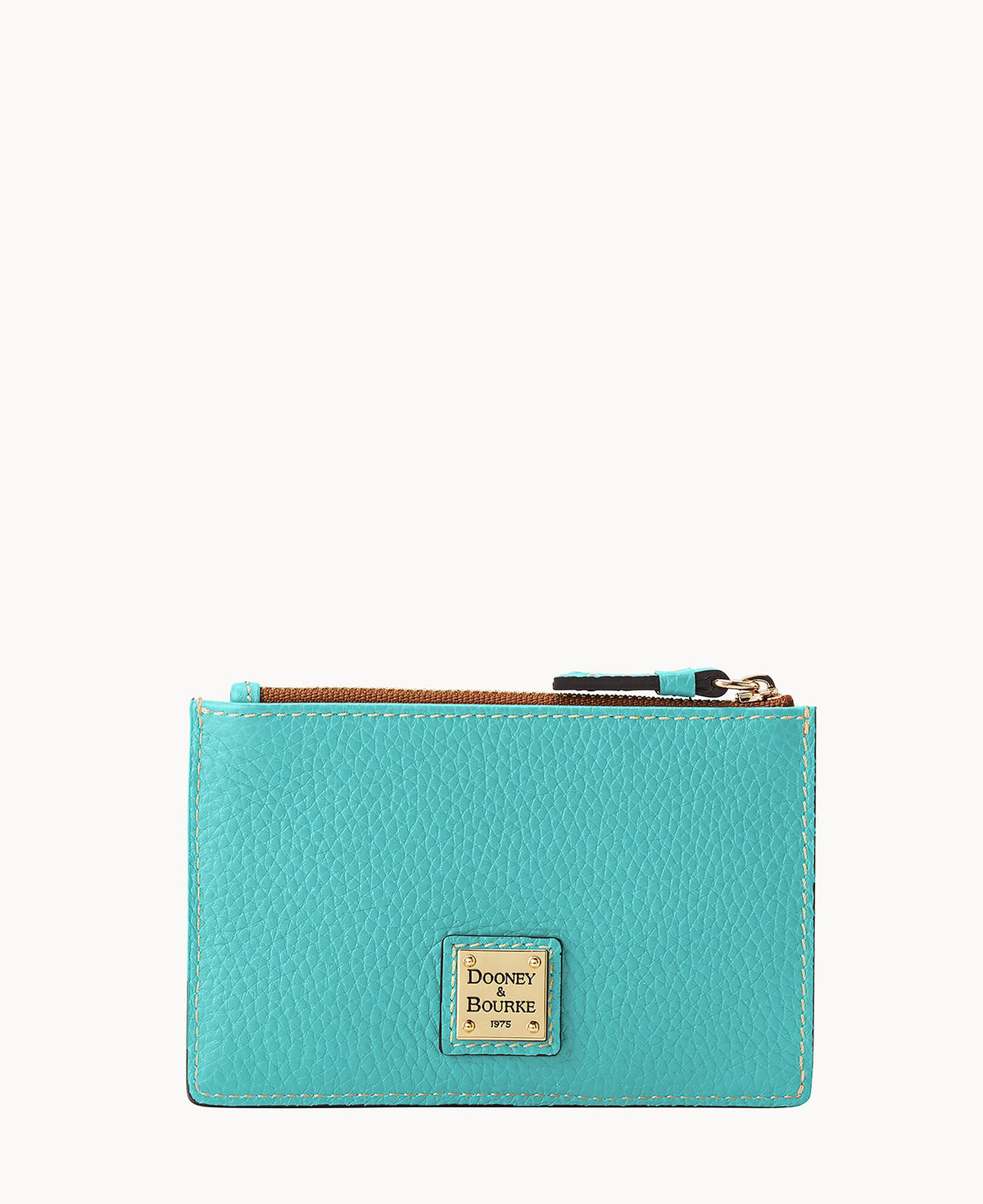 Pebble Grain Zip Credit Card Case