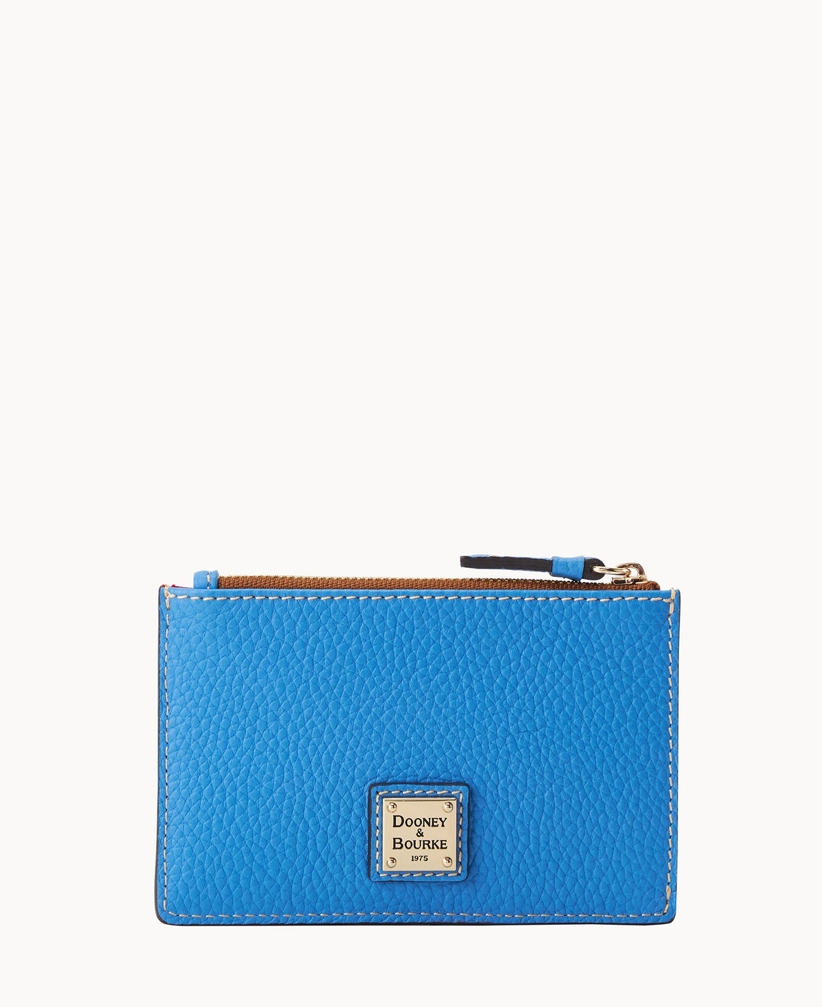 Pebble Grain Zip Credit Card Case