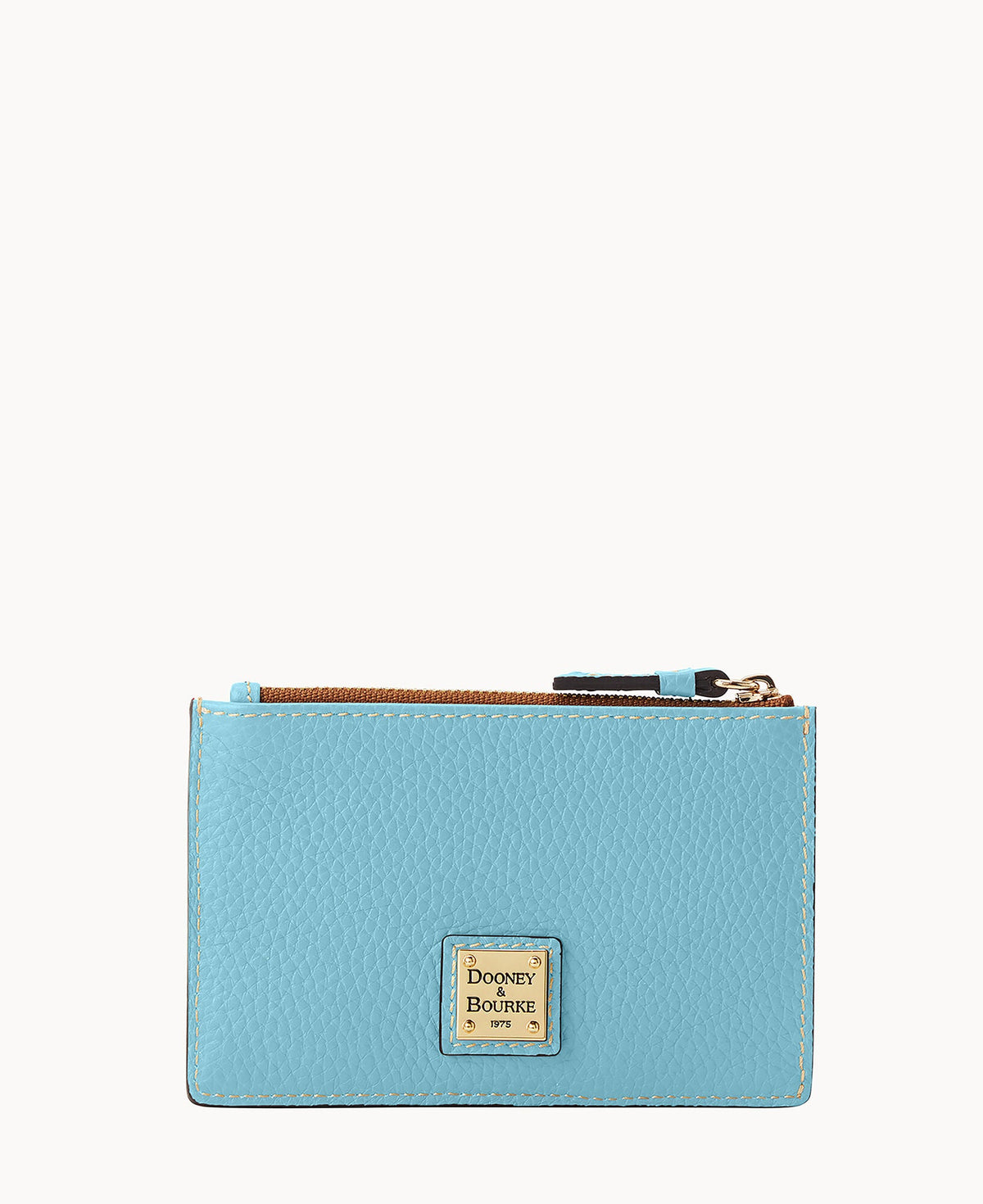 Pebble Grain Zip Credit Card Case