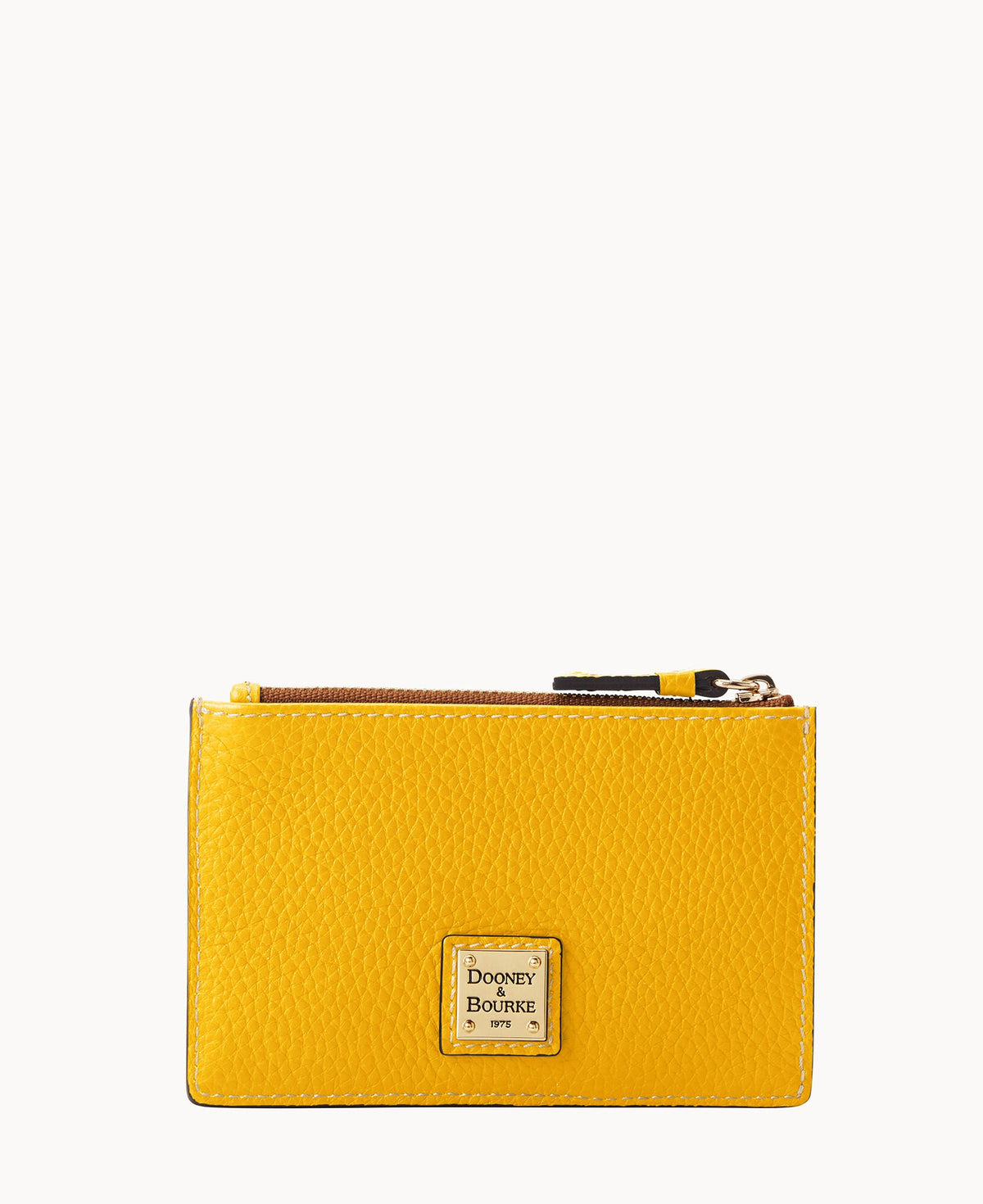 Pebble Grain Zip Credit Card Case