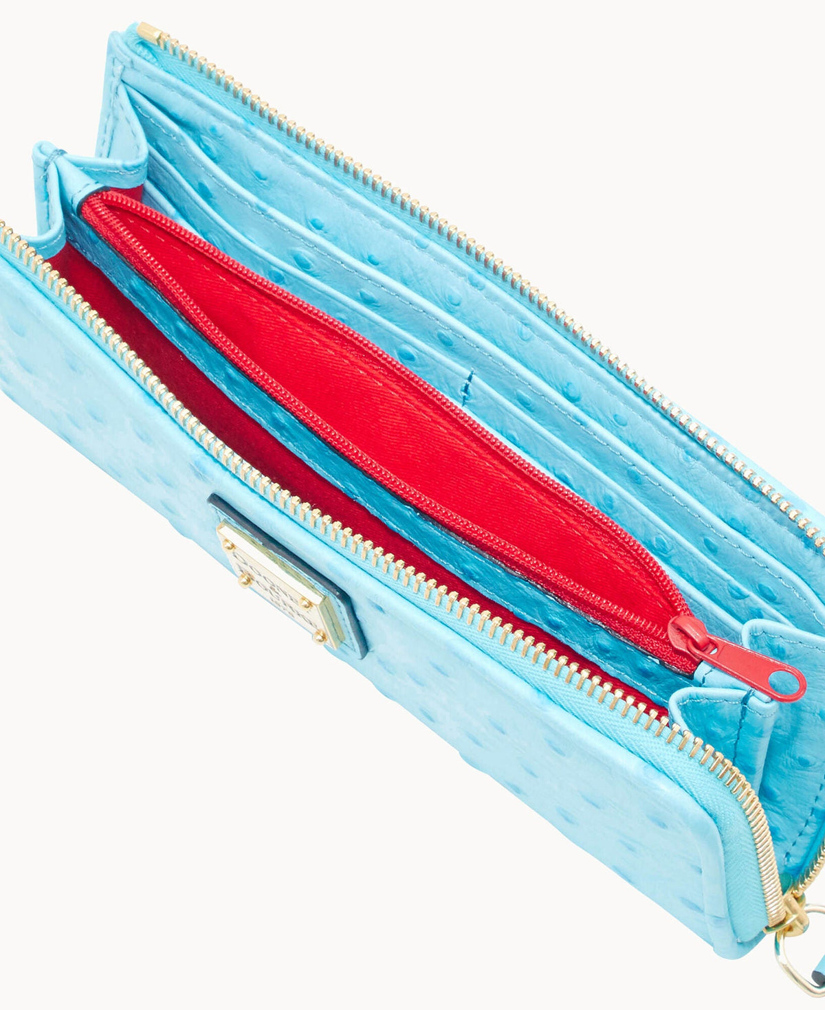 Ostrich Zip Clutch
