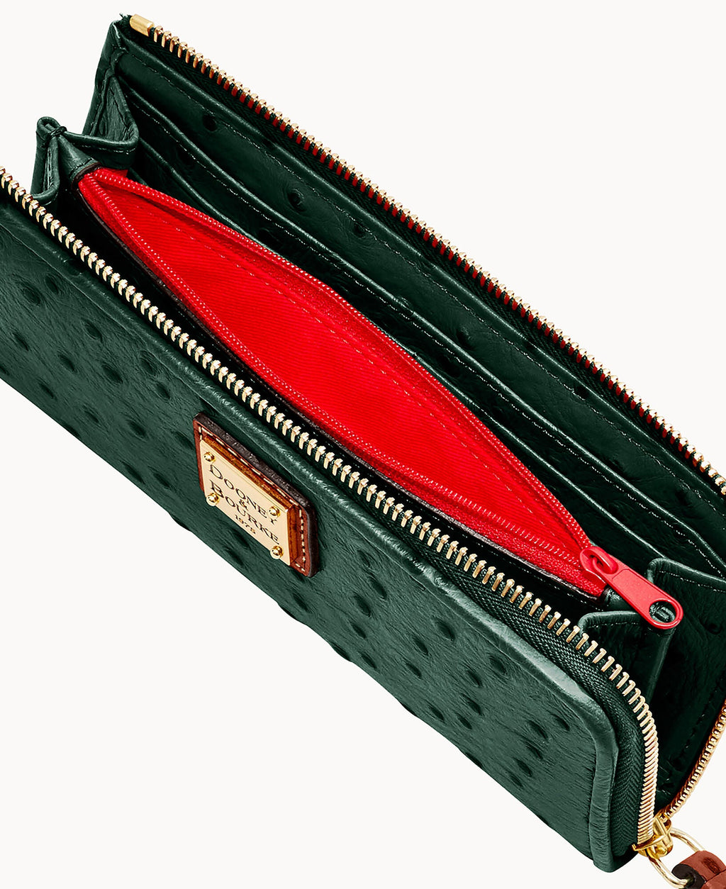 Ostrich Zip Clutch