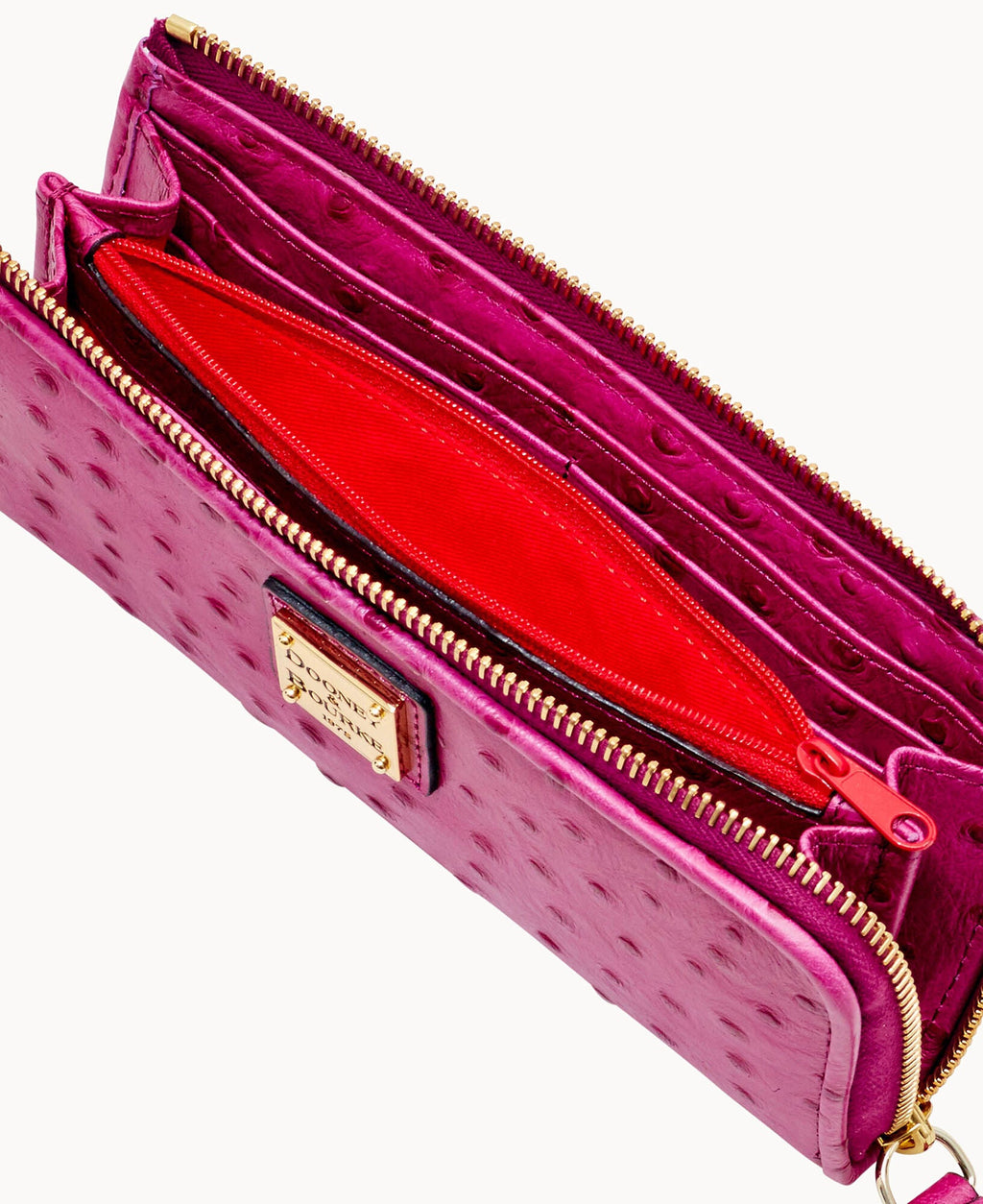 Ostrich Zip Clutch